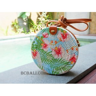 women fashion circle sling bags with deco