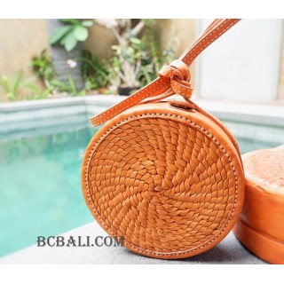 new full leather sling bags circle handmade fashion