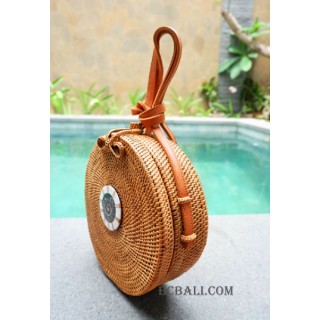 bali rattan sling bags rattan with seashells