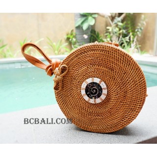 bali rattan sling bags rattan with seashells