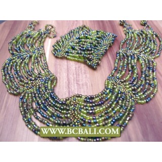 Chocker Necklaces Beads Multi Strand Sets