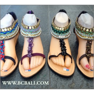 Bali Wedges Bohemia Sandals Beaded Slipper