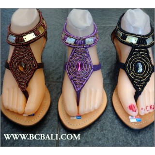 Bohemia Wedges Glass Beads Leather