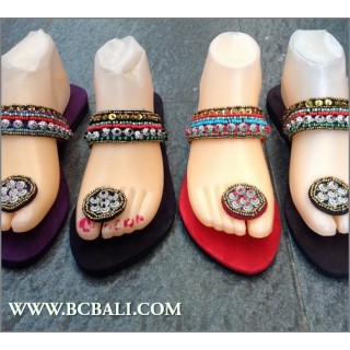 Bali Flip Flop Sandals Beaded Slippers