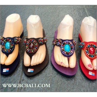 Sandals Bead Stones Slippers Bohemian 