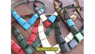 bone necklaces hand carved from cow tribal 