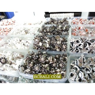 Olon organic seashells died finger rings wholesale 