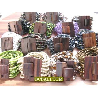 Bead Bracelet Wooden Buckles Clasps Stretching