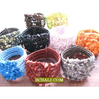 Cuff Bracelets Beads Sequins with Stone