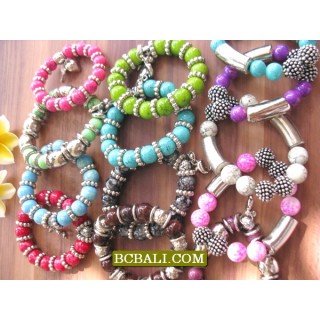 Beads Stone Bracelets Stretch Charms Package 